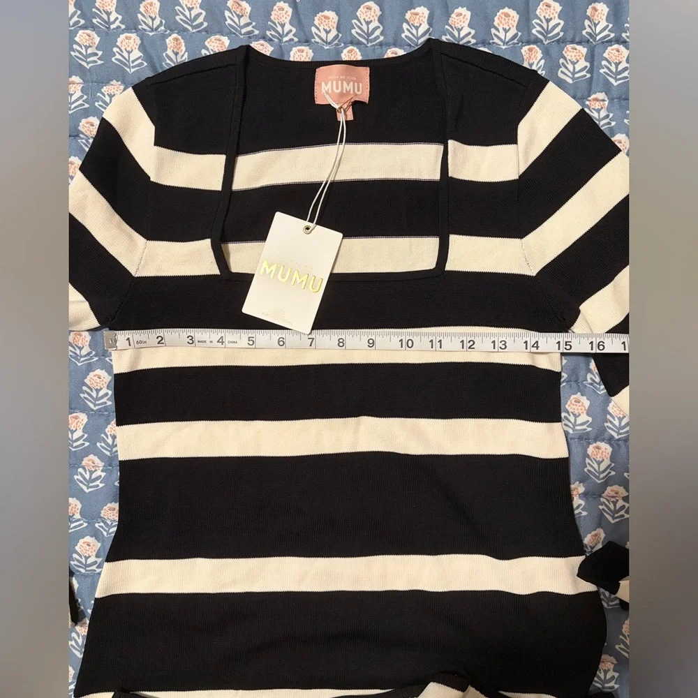 🖤🤍 Show Me Your Mumu Erika Mini Dress • Black & White • Medium • NWT • MSRP $184 - Picture 5 of 6